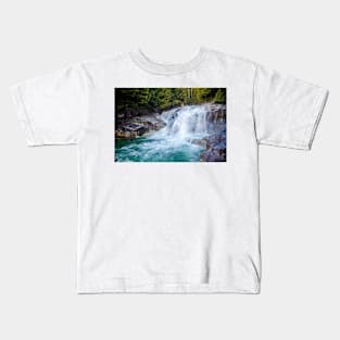 Winter Waterfall Into A Glacial Pool Kids T-Shirt